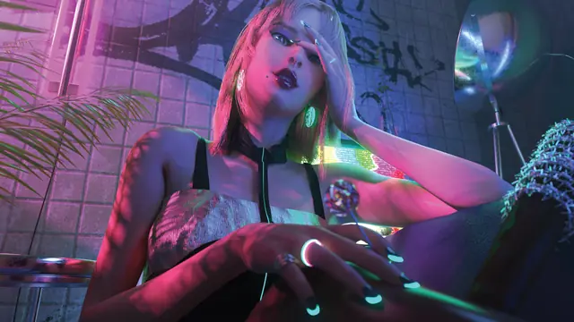 Girl in neon light — 닷익